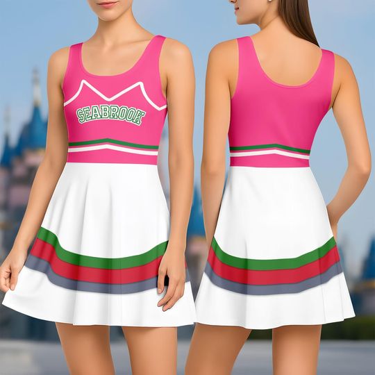 Discover Zombies Seabrook Cheerleader Dress, Disney Zombie3 Cosplay Pink Skater Dress, Addison Zombie3 Short Sleeve Dress, Halloween Dress For K