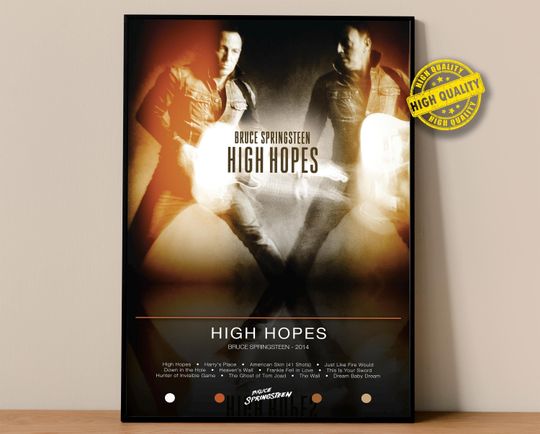 Discover Bruce Springsteen Poster | High Hopes Poster | Album Poster Prints | Wall Decor Posters