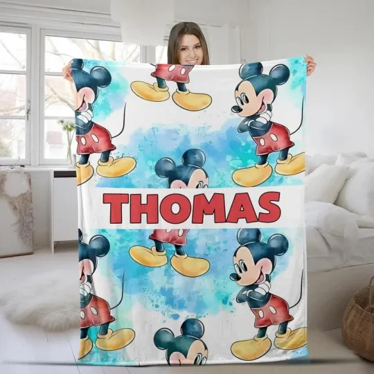 Disney Mickey Mouse Standing Pose Customize Fleece Blanket