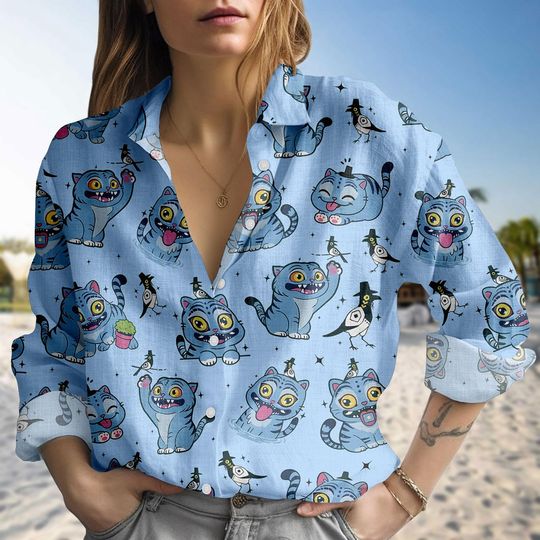 Kpop Demon Hunters Tiger Blouse Shirt, Derpy the Tiger And Bird Demon Hunter Tiger Women Shirt, Demon Hunter Merch, Hunters Tiger Fan