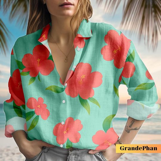 Kpop Demon Hunters Blouse Shirt, Abby Saja Blouse Top, Women Button Shirt, Kpop Merch