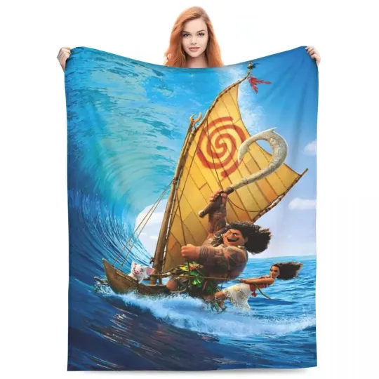 Discover Disney Moana Watercolor Movies Fleece Blanket, Blanket