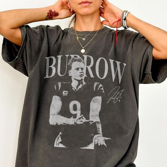 Discover Joe Burrow Vintage Shirt, Joe Burrow Retro Rap Tee, Game Day Shirt, Football Shirt
