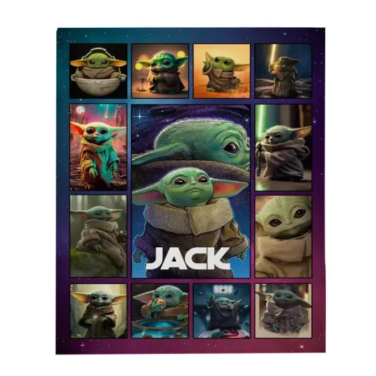 Discover Disney Star Wars Baby Yoda Galaxy Movie Scenes Customize Fleece Blanket