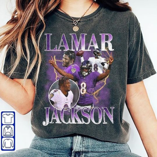 Lamar Jackson Shirt, Football shirt, Classic 90s Graphic Tee, Unisex, Vintage Bootleg, Gift, Retro 8au10