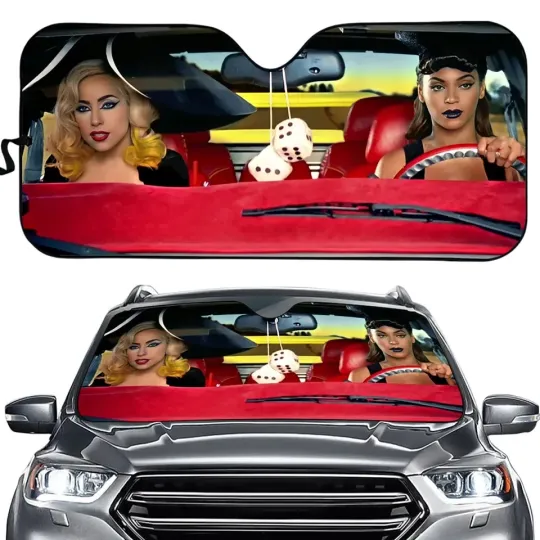 Ld Gaga Telephone Car Sunshade for Beyoncé Fans