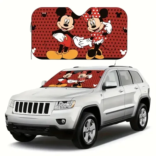 Discover Disney Mickey & Minnie Mouse Car Sunshade - Foldable UV Protection Visor