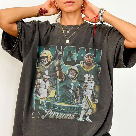 Discover Vintage Micah Bootleg 90s Football Shirt, Green Bay Gift For Fan Football Game Day, Gift For Christmas