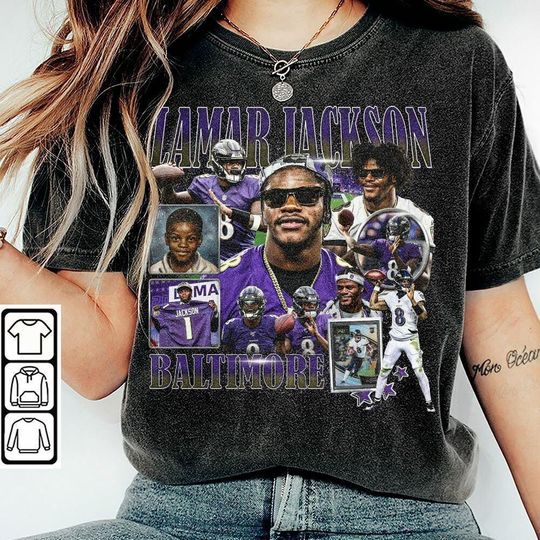 Lamar Jackson Shirt, Football American Graphic Vintage, Football 90s Bootleg Inspired Gift Fan Unisex Shirt, Hoodie, Sweatshirt