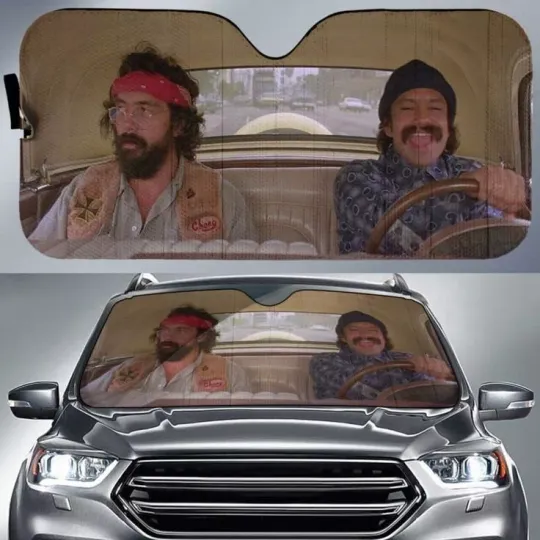 Cheech & Chong Car Sunshade - UV Protection Windshield Sun Blocker for Accessories
