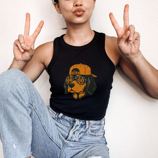 Tennessee Vols Racerback Tank Top: Women's Fitted Ribbed Cotton Blend