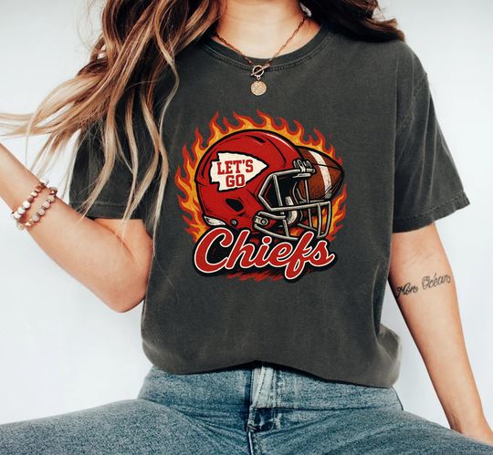 Discover Let's Go Chiefs, Vintage Kansas City Football Shirt, Kansas City Chiefs Shirt, Trendy Kansas City Fan Shirt, Football Gifts, Game Day Shirt