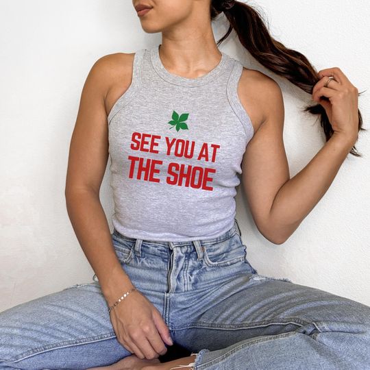 Discover Ohio State Buckeyes Tank Top: "See You at The Shoe" Micro Rib Racerback