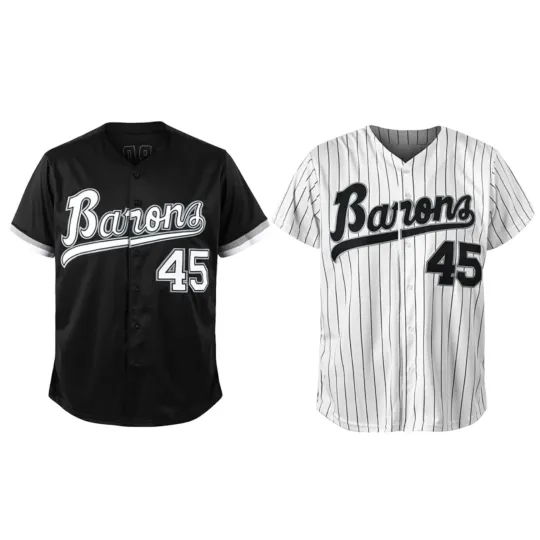 Tocament Birmingham Barons Michael Jordan 45 Baseball Jersey Black or White