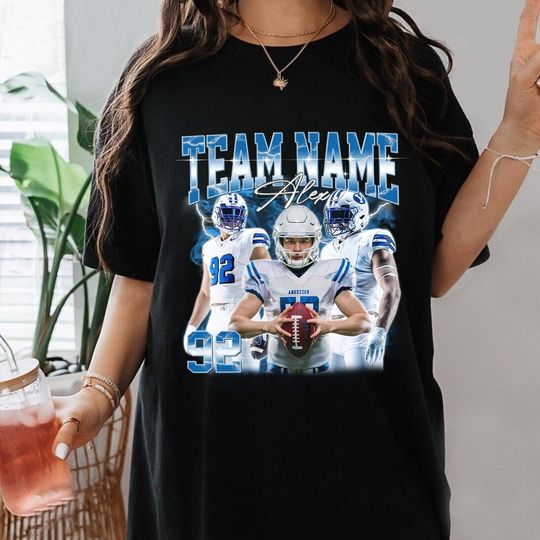 Discover Custom Football Bootleg Photo Shirt, Custom Baseball Basketball Shirt, Boyfriend Football Bootleg Rap Tee, Team Player Bootleg Sports Shirt