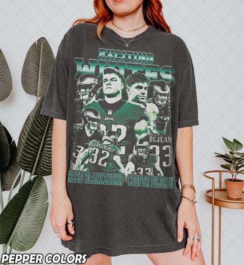 Discover Vintage Reed Blankenship And Cooper DeJean Shirt, Football Exciting Whites Comfort Colors TShirt, Gift For Women and Man Unisex T-Shirt