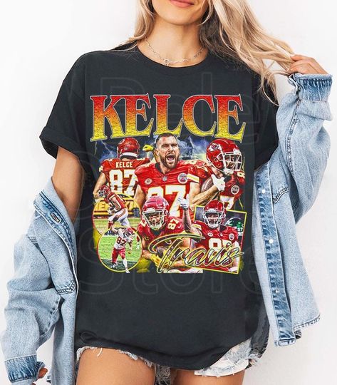 Discover Travis Kelce Vintage  shirt, Football shirt, Classic 90s Graphic Tee, Unisex,  Gift For Him, Retro Styles Shirt