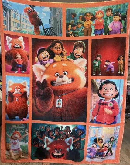 Turning Red Blanket, Turning Red And Friends Picture Disney Fleece Blanket