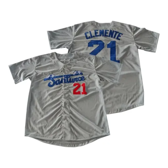 Discover Santurce Cangrejeros Roberto Clemente Baseball Jersey Gray