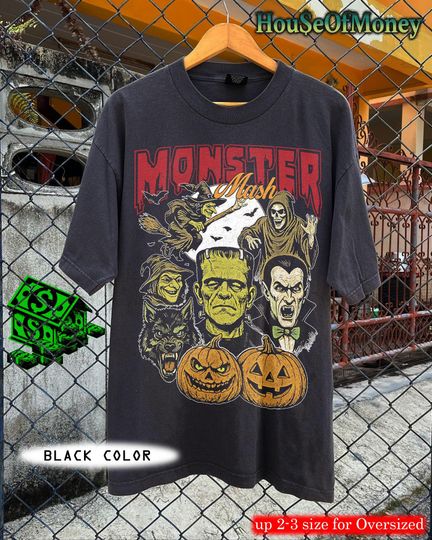Monsters Shirt Retro Halloween Tshirt Horror Movie Vintage Graphic Vampire  Tee Spooky Season Gift for Him or Her Ghost Party