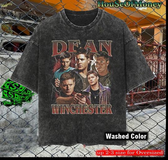Dean Winchester Graphic Tee: Acid Wash 90s Vintage Supernatural Shirt