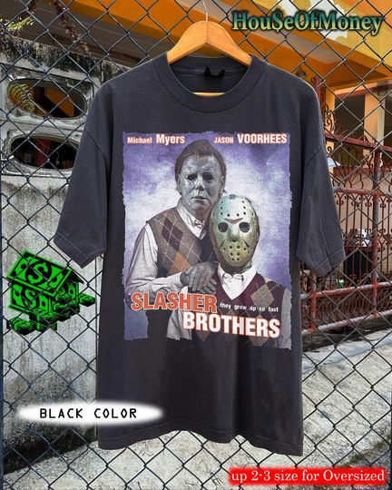 Discover Michael Myers & Jason Voorhees T-Shirt: Horror Movie Step Brothers