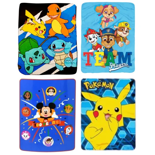 Discover Officially Licensed 45" x 60" Kids Fleece Throw Blanket (Many Characters)