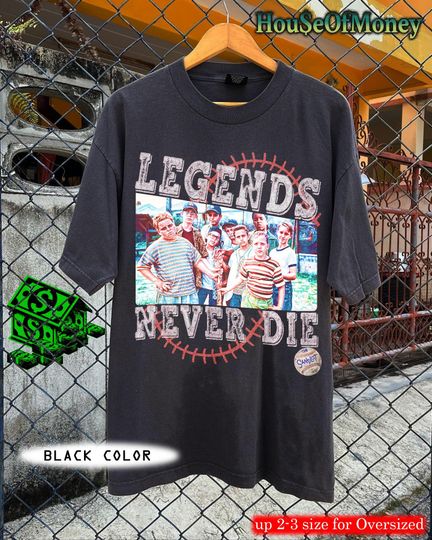 Discover Retro Sandlot Legends Never Die T-Shirt: 90s Baseball Tee