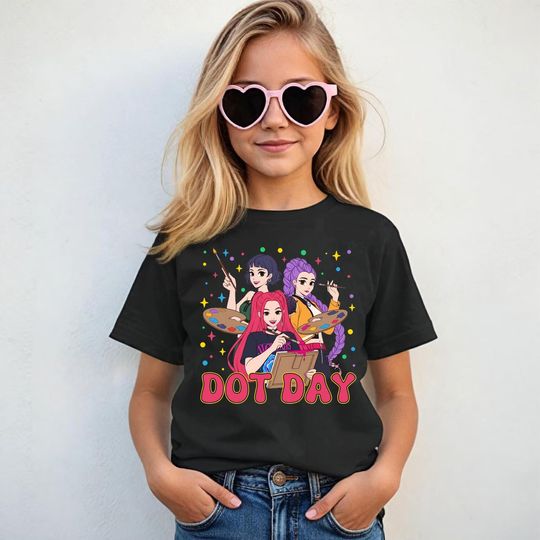 Discover Huntrix Girls Dot Day Shirt, Dot Day Shirt , Kpop Huntrix Girl T-shirt, l Dot Day Shirt,Happy Dot Day Tee,Art Teacher Shirt