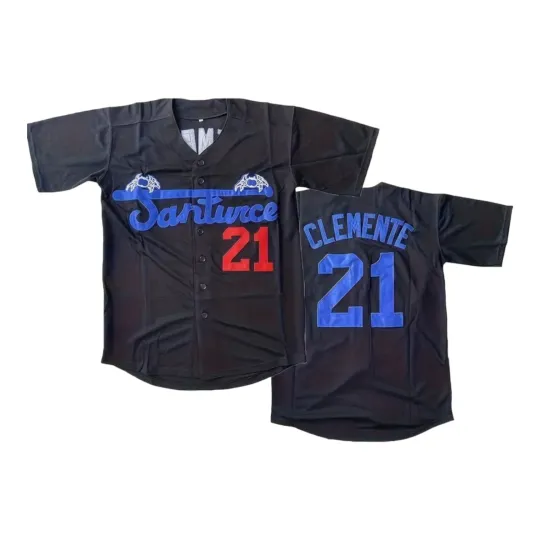 Discover Santurce Cangrejeros Roberto Clemente Baseball Jersey Black