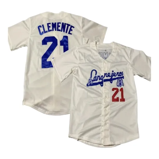 Discover Santurce Cangrejeros Roberto Clemente Baseball Jersey Cream