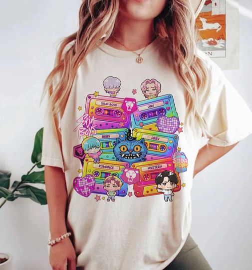 Discover Saja Boys Cassette Shirt, Demon Hunters Kpop Shirt, Huntrix Girl Group Shirt, Kpop Demon Hunters Merch, Kpop Demon Hunters Saja Boys Group