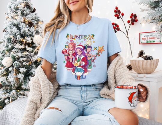 Discover Huntrix Christmas Shirt,Kpop Demon Hunters Tee,Saja Boys Merry Xmas Tee,Holiday Kid Tee.First Day of Kindergarten Shirt,Kpop Lover Kids Tee