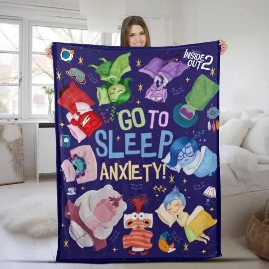 Discover Disney Pixar Inside Out 2 Go To Sleep Anxiety Fleece Blanket