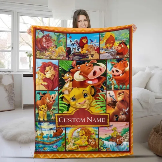 Discover Disney The Lion King Blanket, Custom Name Fleece Blanket