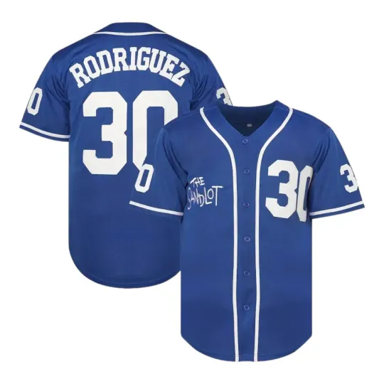 Discover Sandlot Baseball Jersey Benny The Jet Rodriguez #30 Dodgger Blue Stitched