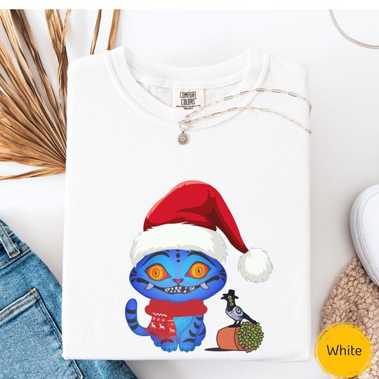 Discover Blue Cat Anime T-Shirt, Kawaii Demon Cat Tee,Cute Hunter Merch Shirt, Graphic Tee,Otaku Clothing, Anime Lover Gift,Kpop Style