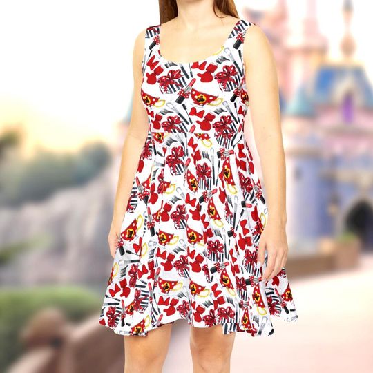 Discover Disney Minnie Mouse Makeup Women's Skater Dress