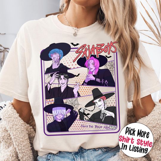 Discover Saja Boys Halloween Shirt, Huntrix Halloween Hoodie, Spooky Huntrix Halloween Sweat Shirt, Kpop Demon Hunters, Saja Girls Huntrix for Fans