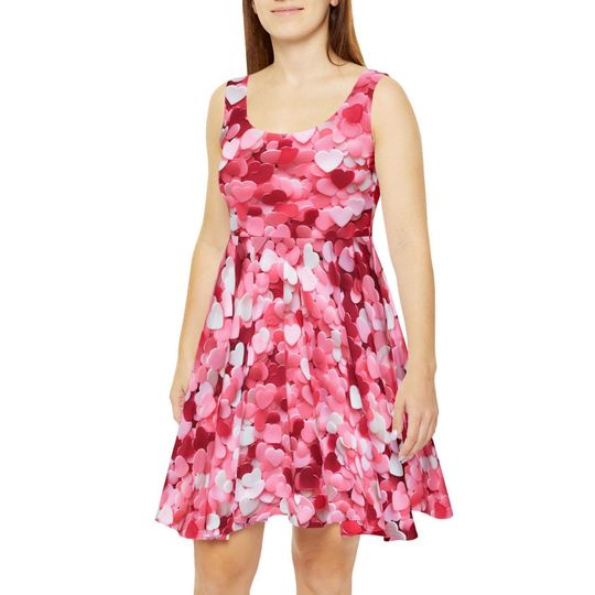 Discover Valentines Day Heart Confetti Women's Skater Dress