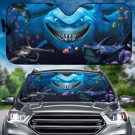 Disney Finding Nemo & Shark Friends Car Sunshade, Auto Windshield