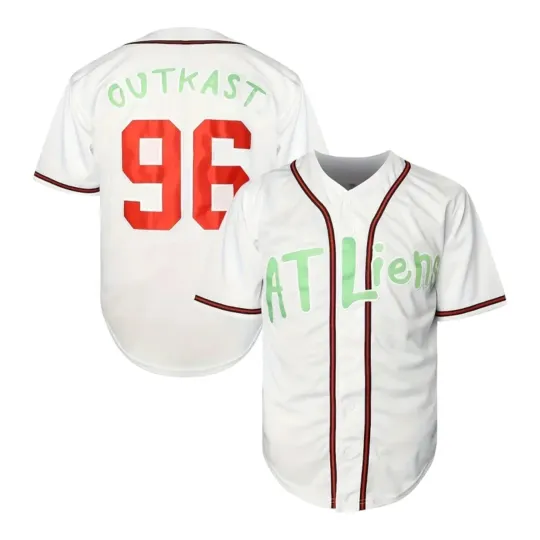 Discover OutKast ATLIENS Baseball Jersey #96 White Big Boi Andre 3000 Men's Size Small