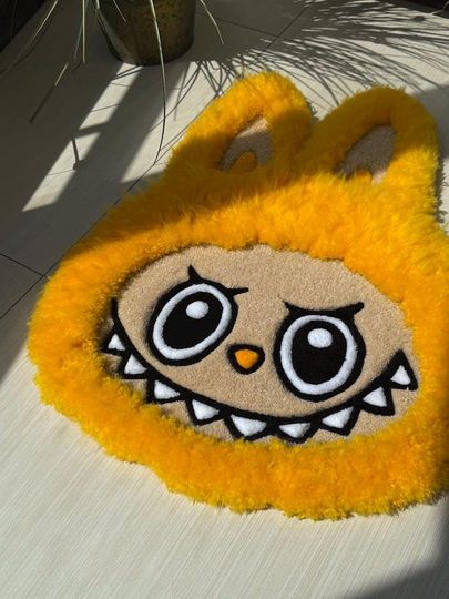 Discover Kawaii Tufted Rug, Custom Monster Cartoon Area Rug, Handmade Colorful Art Carpet, Cozy Kids Room Accent Rug, Popular Halloween Home Decor