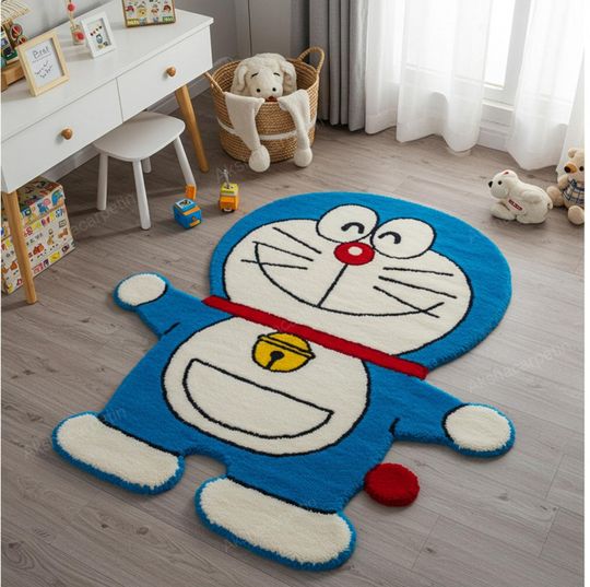 Hand-Tufted Doraemon Rug: Kids Nursery Play Area Rug