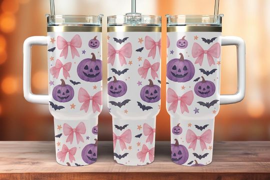 Discover Halloween Coquette Bow Tumbler Wrap for 40oz Quencher