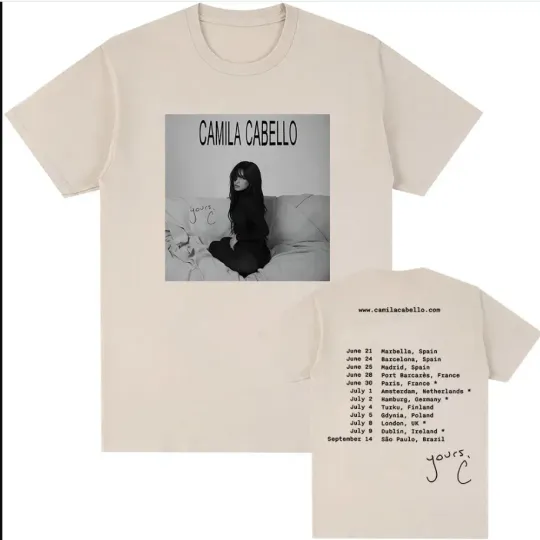 Discover Camila Cabello Yours.C Tour 2025 T-shirt, size S-5XL