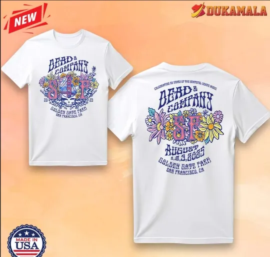 Discover Dead & Company Aug 1-2-3 2025 In San Francisco, CA Tour T-shirt, size S-5XL