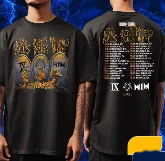 Discover The Trinity Of Terror Tour 2025 T-shirt, size S-5XL