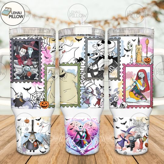 Discover Horror Halloween 40 oz Quencher Tumbler Wrap Sublimation Design, Nightmare Stamps Stanley 40oz Tumbler Designs