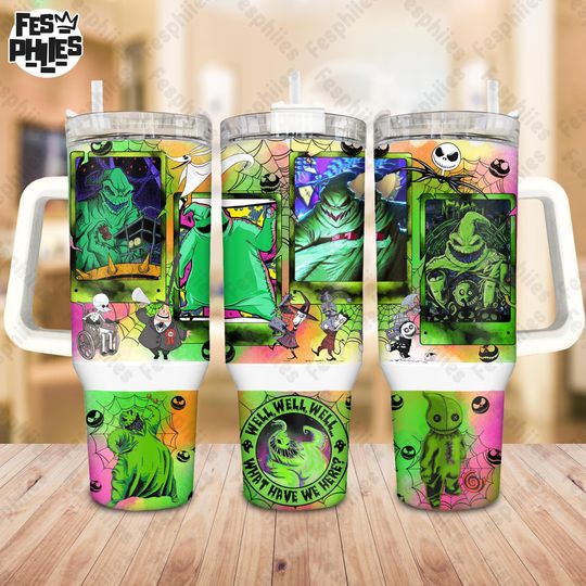 Discover Halloween Nightmare 40oz Tumbler Sublimation Design, Spooky Tumbler 40Oz With Handle Wrap  ,Halloween Tumbler